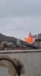 Кадр, где запечатлен удар израильской авиации в Сане, Йемен. ✉️